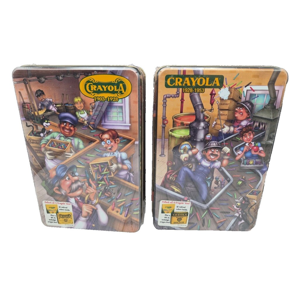 Crayola 100th Anniversary Commemorative Tin Set 2 Pack Retired Colors 1903-2003